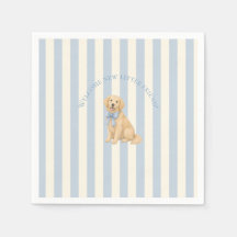 Chá de Bebê do Retriever Dourado Azul