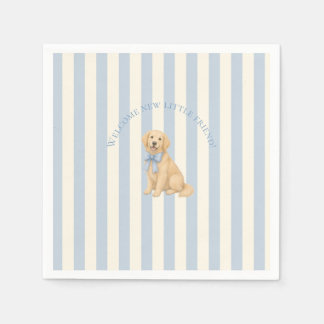 Guardanapo De Papel Chá de Bebê do Retriever Dourado Azul
