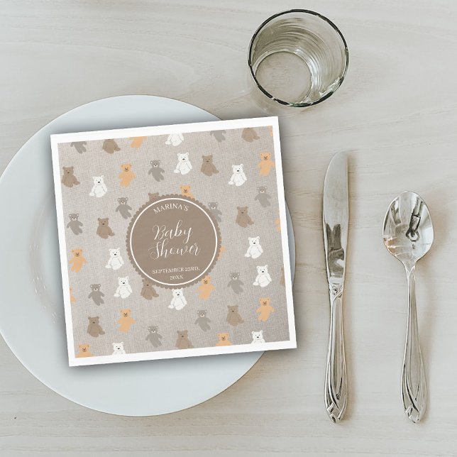 Guardanapo De Papel Chá de Bebê do Urso Fofo (Cute Bear Pattern Baby Shower Welcome Sign Napkins
)