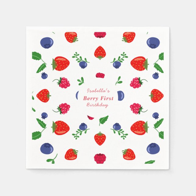 Guardanapo De Papel Chá de bebê doce de morango (Frente)