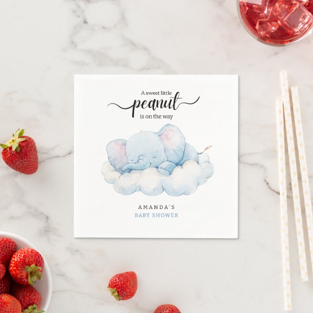 Guardanapo De Papel Chá de Bebê Elefante Adormecido, Chá de Bebê Menin (Insitu)