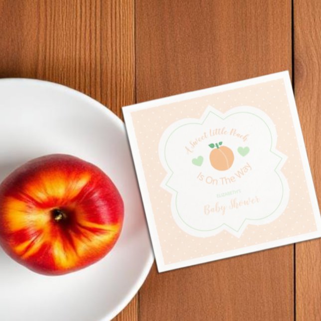 Guardanapo De Papel Chá de Bebê Elegante Pêssego Doce (Criador carregado)