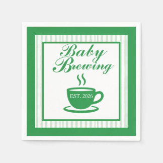 Guardanapo De Papel Chá de Bebê em Cafeteria Vintage - Verde Vintage