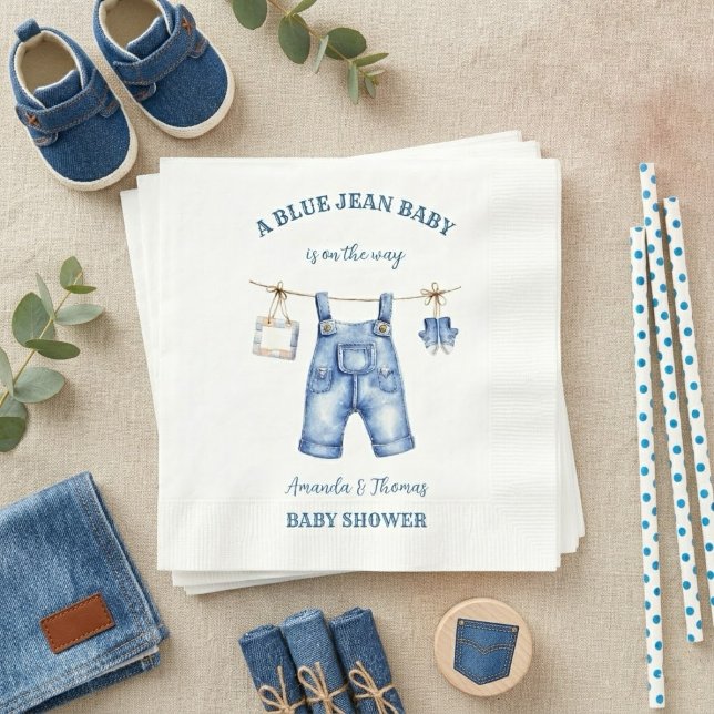 Guardanapo De Papel Chá de Bebê em Denim Blue Jean (Criador carregado)