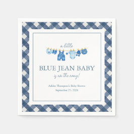 Guardanapo De Papel Chá de Bebê em Jeans Azul