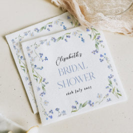 Guardanapo De Papel Chá de Bebê Floral Azul