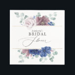 Guardanapo De Papel Chá de Bebê Floral Azul Marinho Rosa Chá de Noiva<br><div class="desc">Guardanapos de flores rosa e azul marinho</div>