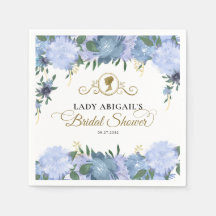 Chá de Bebê Floral Azul Poeirento Vitoriano Elegan