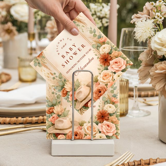 Guardanapo De Papel Chá de Bebê Floral Boho Western (Criador carregado)