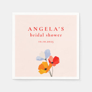 Guardanapo De Papel Chá de Bebê Floral Bold Poppy Nupcial