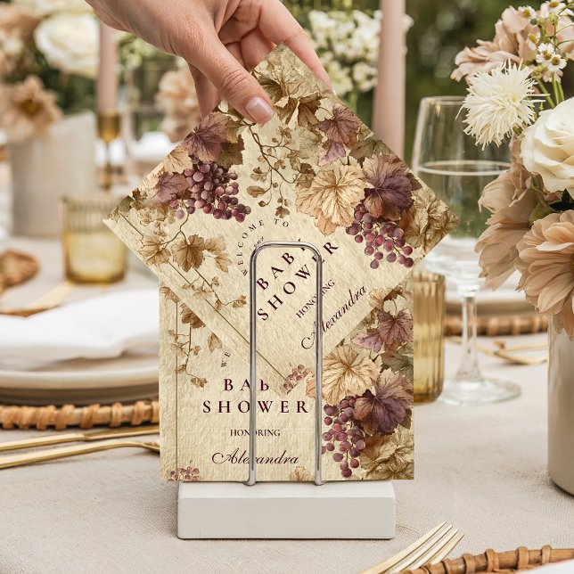 Guardanapo De Papel Chá de Bebê Floral de Uva da Vinha (Criador carregado)