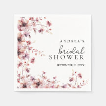 Chá de Bebê Floral em Aquarela Burgundy e Rosa
