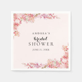 Guardanapo De Papel Chá de Bebê Floral em Aquarela Rosa Doce Elegante