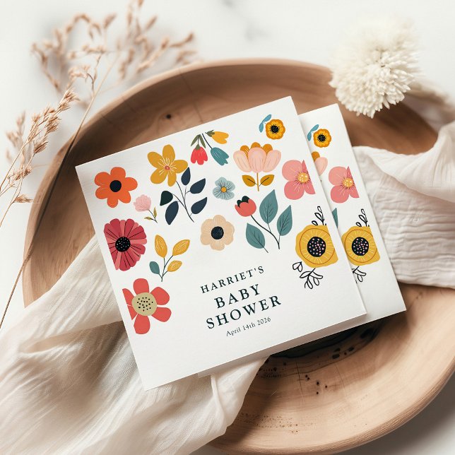 Guardanapo De Papel Chá de Bebê Floral Moderno (Criador carregado)