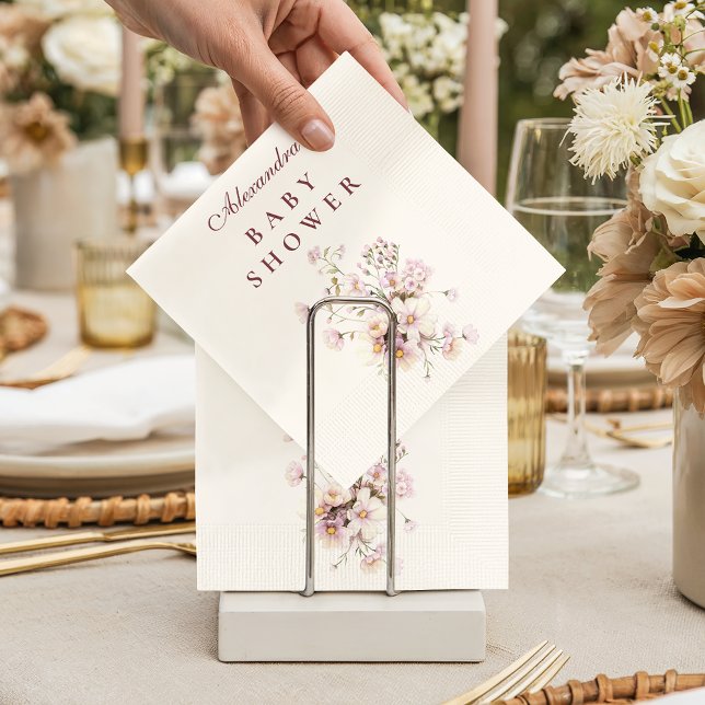 Guardanapo De Papel Chá de Bebê Floral Primavera Romântica (Criador carregado)