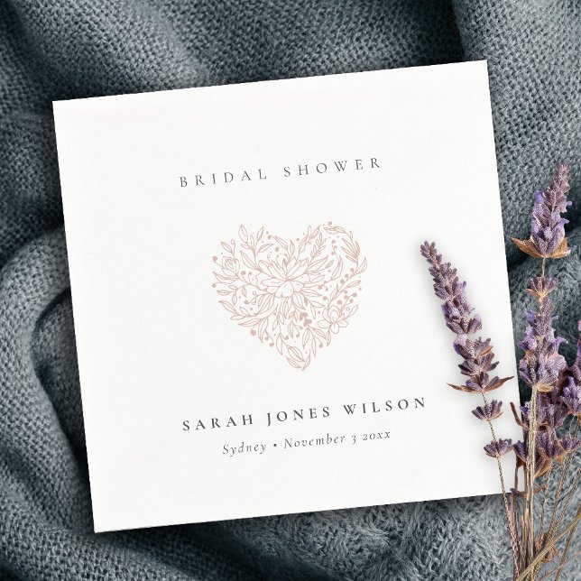 Guardanapo De Papel Chá de Bebê Floral Rosa Mínimo Bridal (Criador carregado)