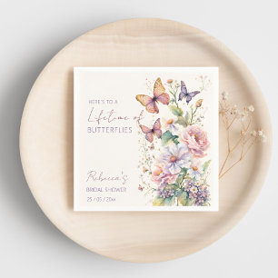 Guardanapo De Papel Chá de Bebê Floral Vida de Borboletas