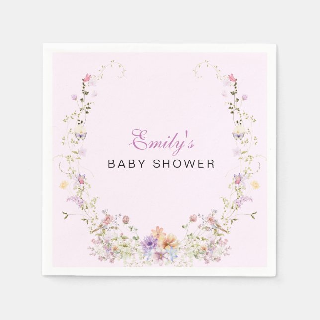 Guardanapo De Papel Chá de Bebê Florzinha Selvagem  (Frente)