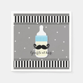 Guardanapo De Papel Chá de Bebê Garrafa & Bigode Festa Moderna