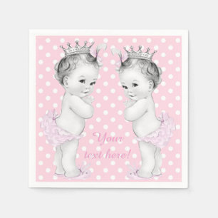 Guardanapo De Papel Chá de Bebê Gêmeas Princesas