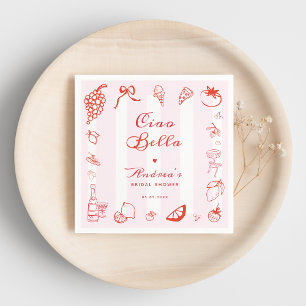 Guardanapo De Papel Chá de Bebê Italiano Ciao Bella com Limão Desenhad