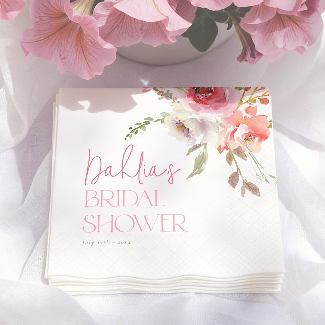 Guardanapo De Papel Chá de Bebê Jardim de Flores Aquarela (Criador carregado)