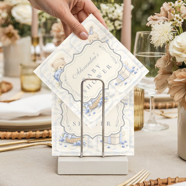 Guardanapo De Papel Chá de Bebê Jardim de Ursinho Azul-berry Toile (Criador carregado)