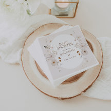 Chá de Bebê Jardim Floral Aquarela Bege Boho