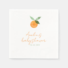 Guardanapo De Papel Chá de Bebê Laranja Aquarela Fofa