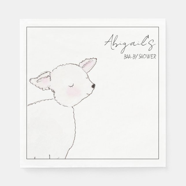 Guardanapo De Papel Chá de Bebê Little Lamb (Frente)