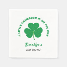 Chá de Bebê Little Shamrock Irlandês Branco e Verd