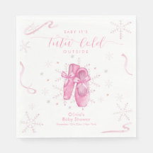 Chá de Bebê Menina Bailarina Floco de Neve Rosa Fo