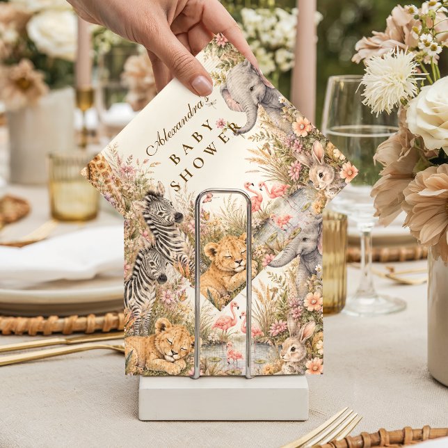 Guardanapo De Papel Chá de Bebê Menina Boho Safari Botânico (Criador carregado)