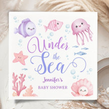 Chá de Bebê Menina Debaixo do Mar Animais Marinhos