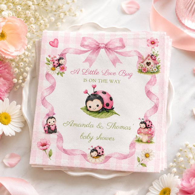 Guardanapo De Papel Chá de Bebê Menina Little Love Bug (Criador carregado)
