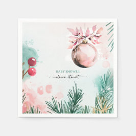Guardanapo De Papel Chá de Bebê Menina Natal Inverno Script