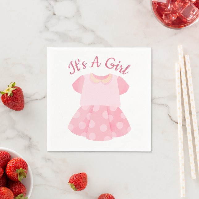 Guardanapo De Papel Chá de Bebê Menina Rosa Elegante (Insitu)