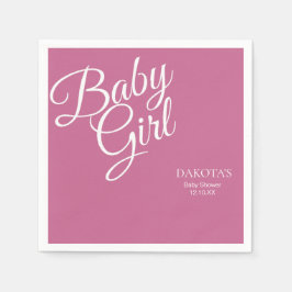 Guardanapo De Papel Chá de Bebê Menina Rosa Empoeirada