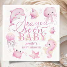 Chá de Bebê Menina Rosa Oceano 'Vejo Você Em Breve