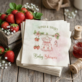 Guardanapo De Papel Chá de Bebê Menina Vintage Morango