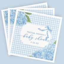 Chá de Bebê Menino com Hydrangea Xadrez Azul