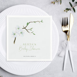 Guardanapo De Papel Chá de bebê menino floral azul pastel