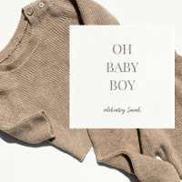 Chá de Bebê Menino Taupe Cogumelo Personalizado