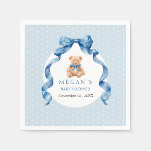 Guardanapo De Papel Chá de Bebê Menino Urso de Pelúcia Azul
