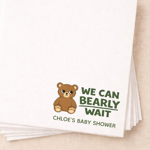 Guardanapo De Papel Chá de Bebê Minimalista e Neutro ao Gênero Urso de