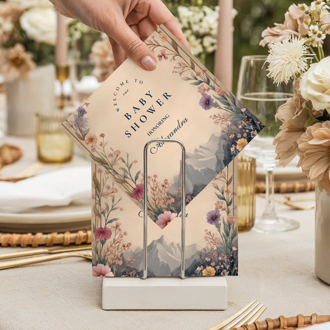 Guardanapo De Papel Chá de Bebê Montanha Flor Silvestre (Criador carregado)