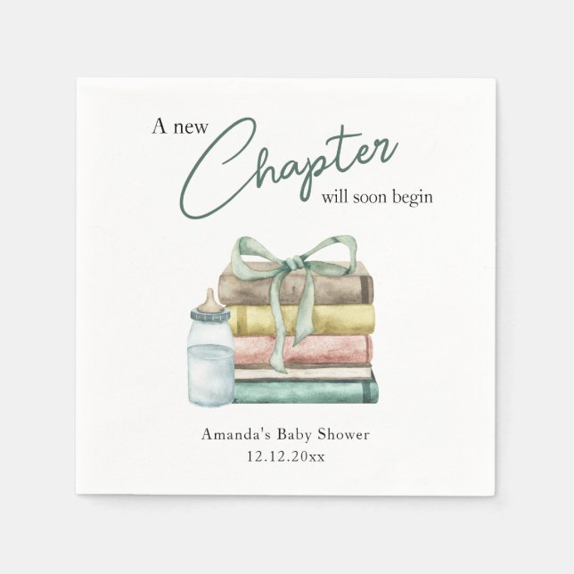 Guardanapo De Papel Chá de Bebê Novo Capítulo Aquarela (Frente)