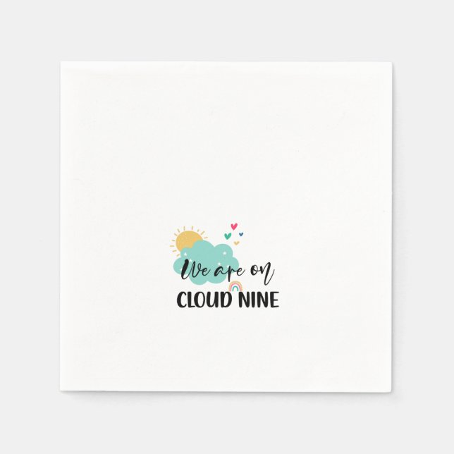Guardanapo De Papel Chá de Bebê Nuvem Nove  (Frente)