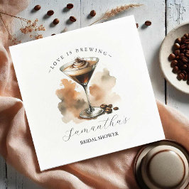 Guardanapo De Papel Chá de Bebê "O Amor Está no Ar" Martini de Espress