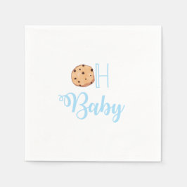 Guardanapo De Papel Chá de Bebê Oh Baby Milk and Cookies azul